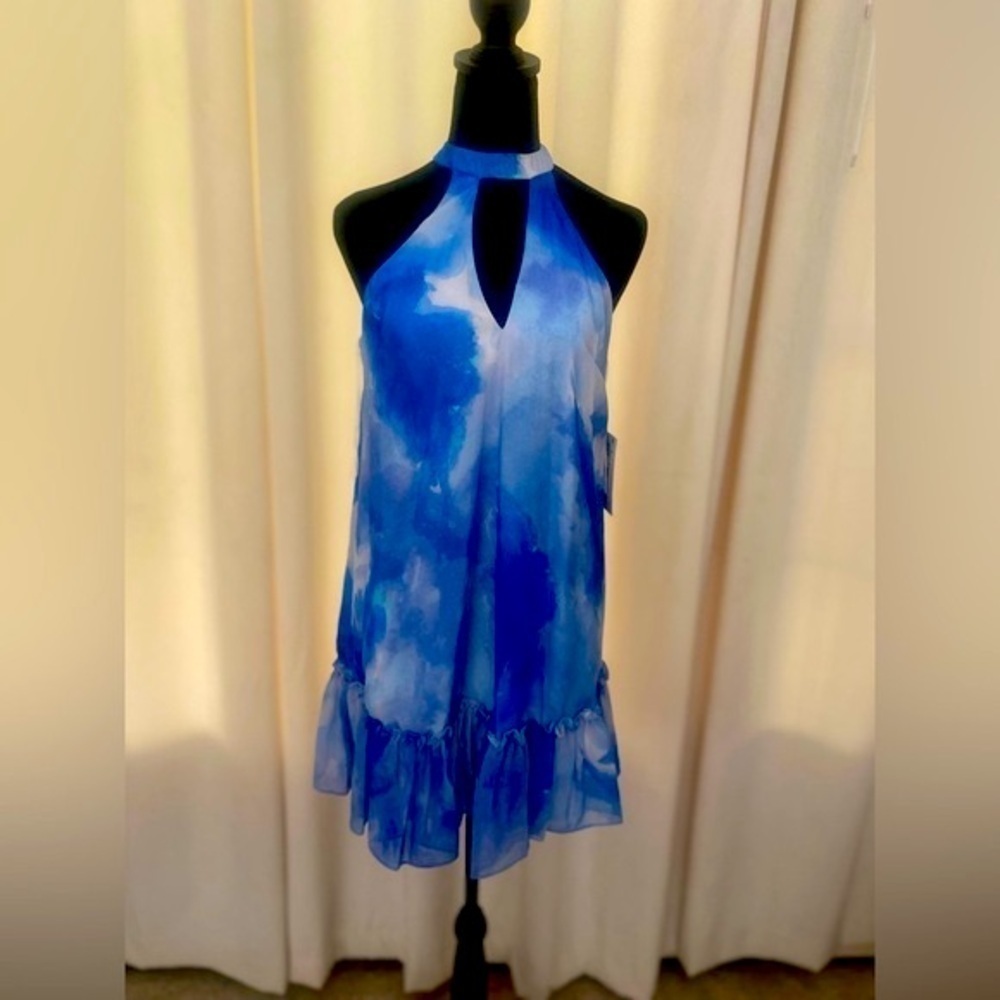 Aidan by Aidan Mattox Womens Mini Chiffon Shift Dress Sz 0 Prom Party Cocktail